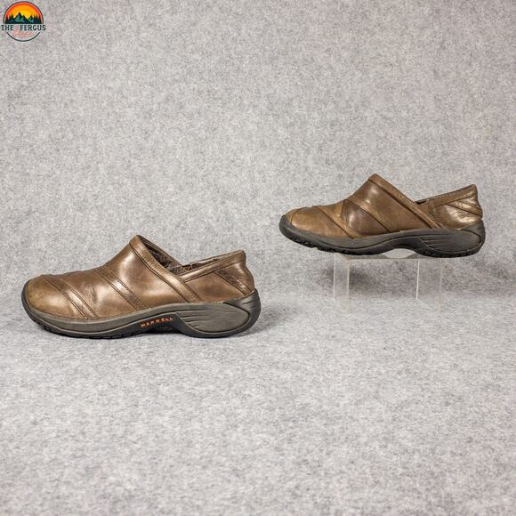 Merrell Encore Eclipse Smooth Bug Clog Casual Brown Slip-On Women's Size 9 - Picture 4 of 10